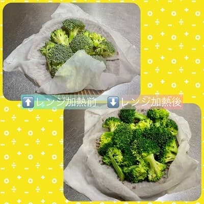 リード クッキングペーパーを試用(レンジ温野菜)
